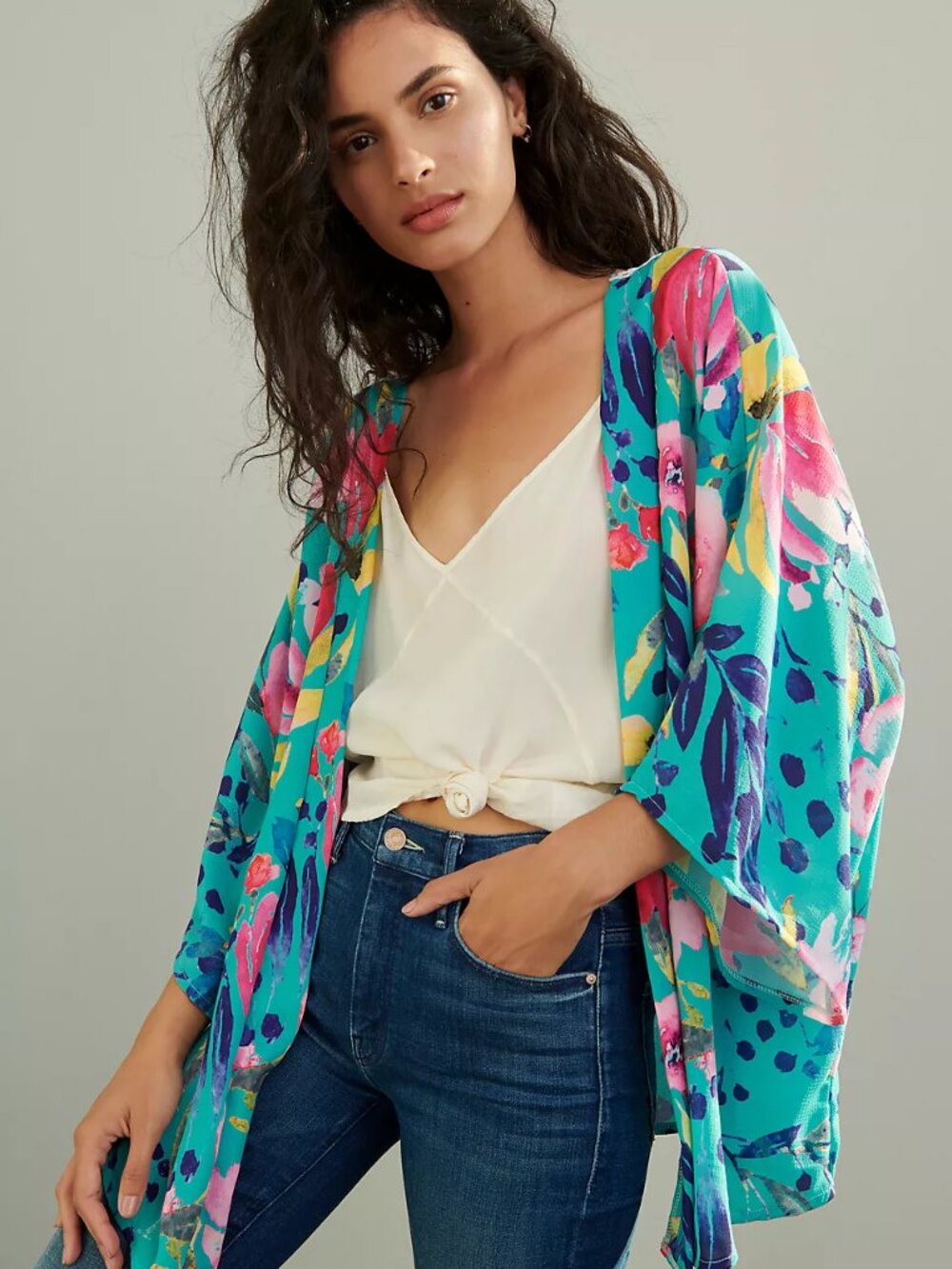 Elizabeth Gillett Floral Lace Kimono Cardigan | One Size | NWT